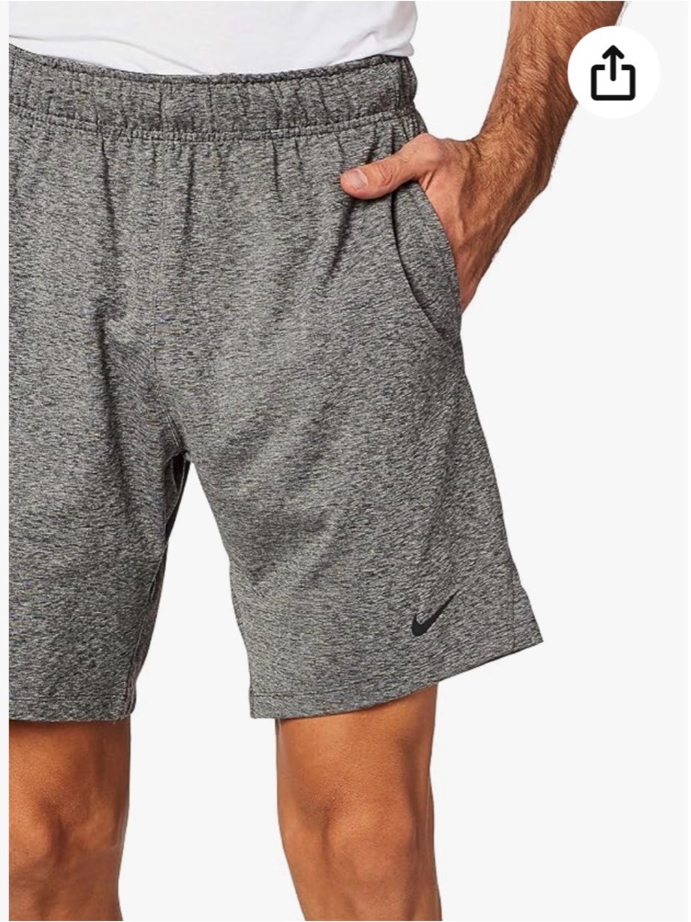 Nike mens dri fit yoga training short Heather gray XL